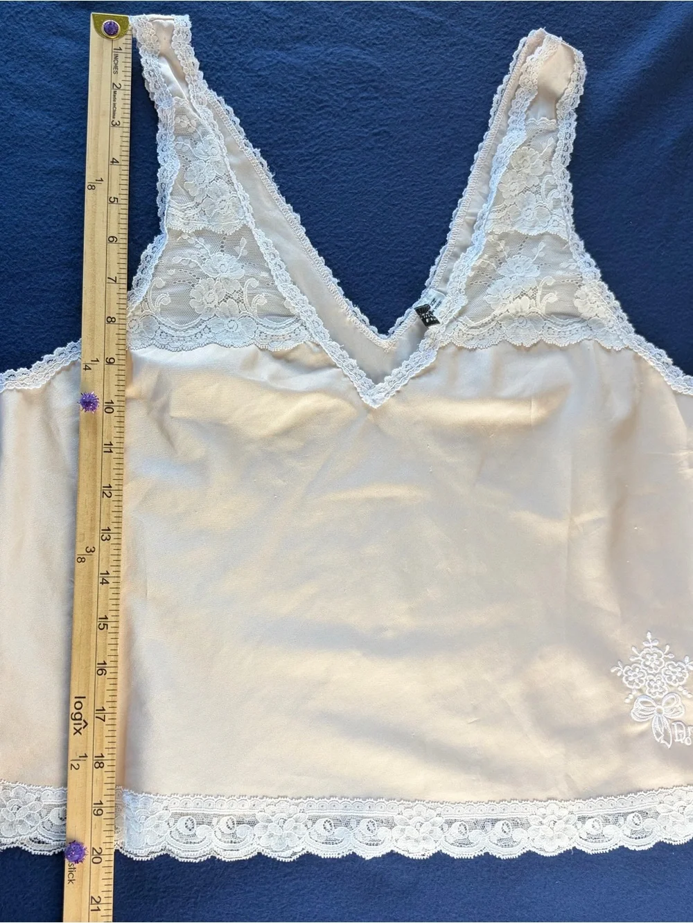 VTG 80s Christian Dior Monogramed Lingerie set size S/M Lace Camisole and Slip